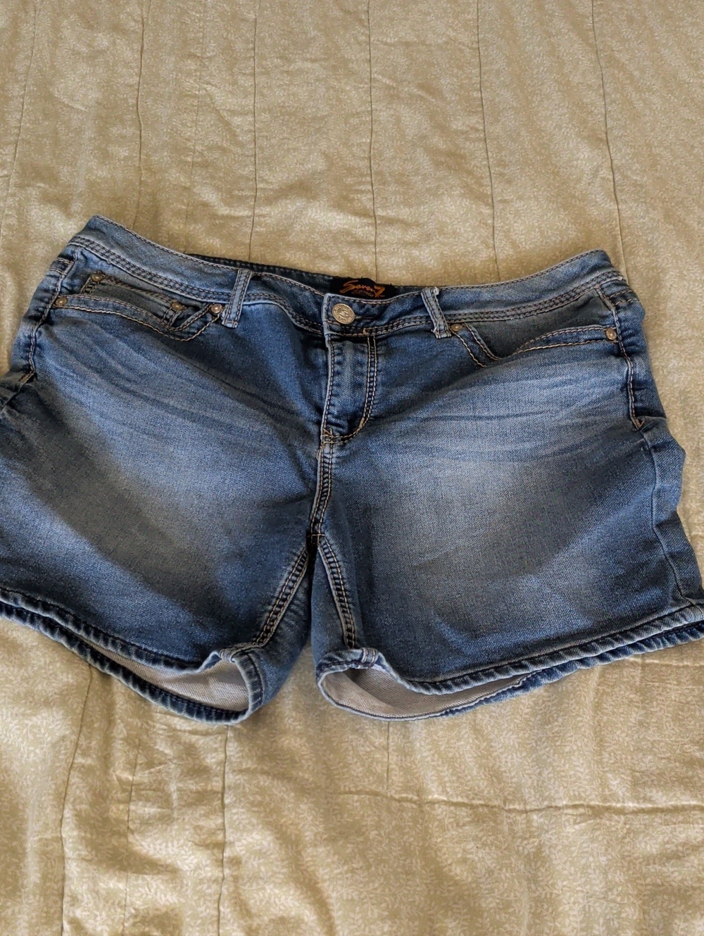 Seven7 Faded Blue Denim Shorts
